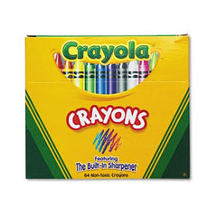 Crayola classic color crayons in flip-top pack with sharpener offering 64 vibrant colors for versatile coloring.