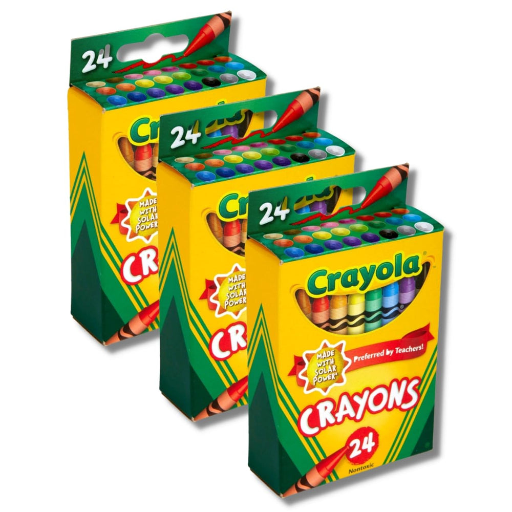 Crayola Classic Color Pack 24 crayons side panel shows assorted colors for quick selection.