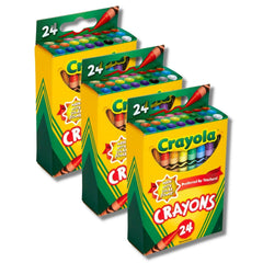 Crayola Classic Color Pack 24 crayons side panel shows assorted colors for quick selection.