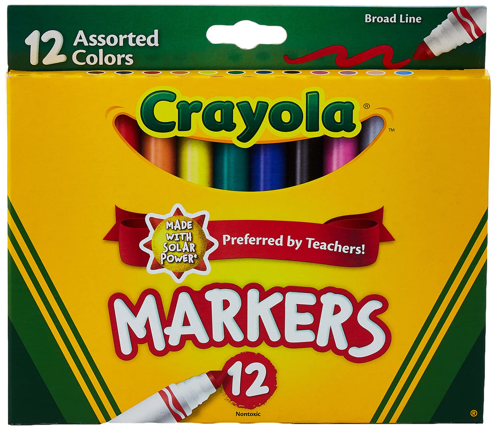 Crayola CRA-58-7712 markers with broad tips for bold color on paper