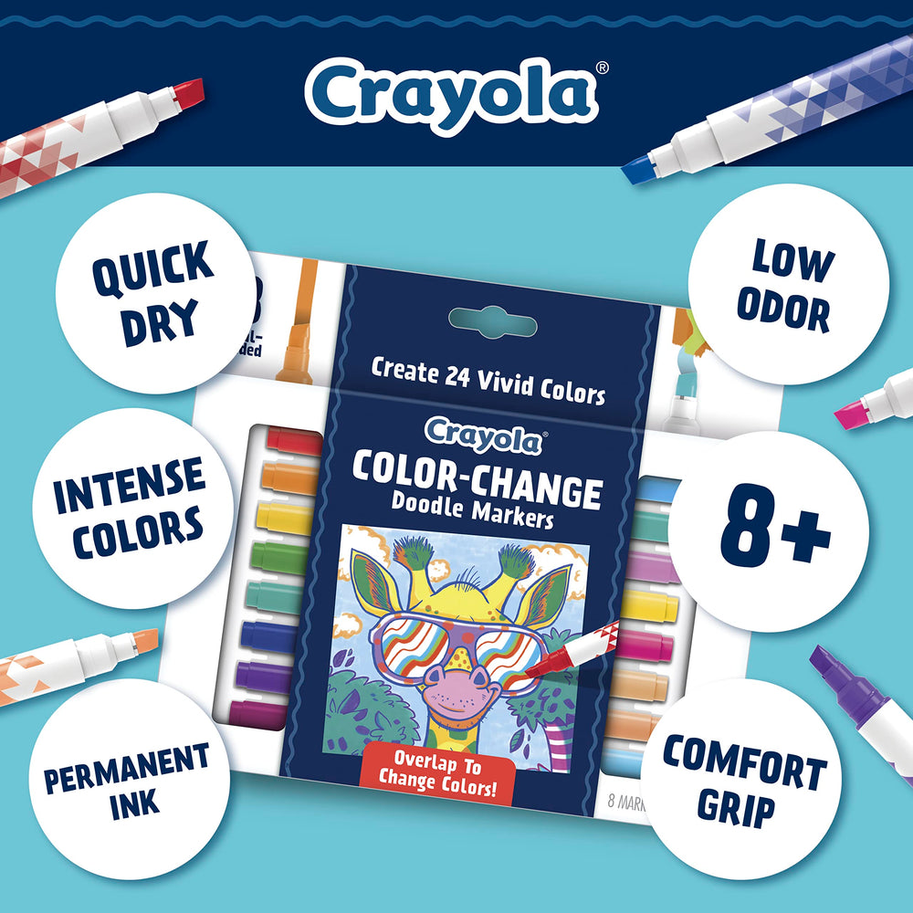 Crayola Color Change Markers invite creative doodling on coloring books and journals.