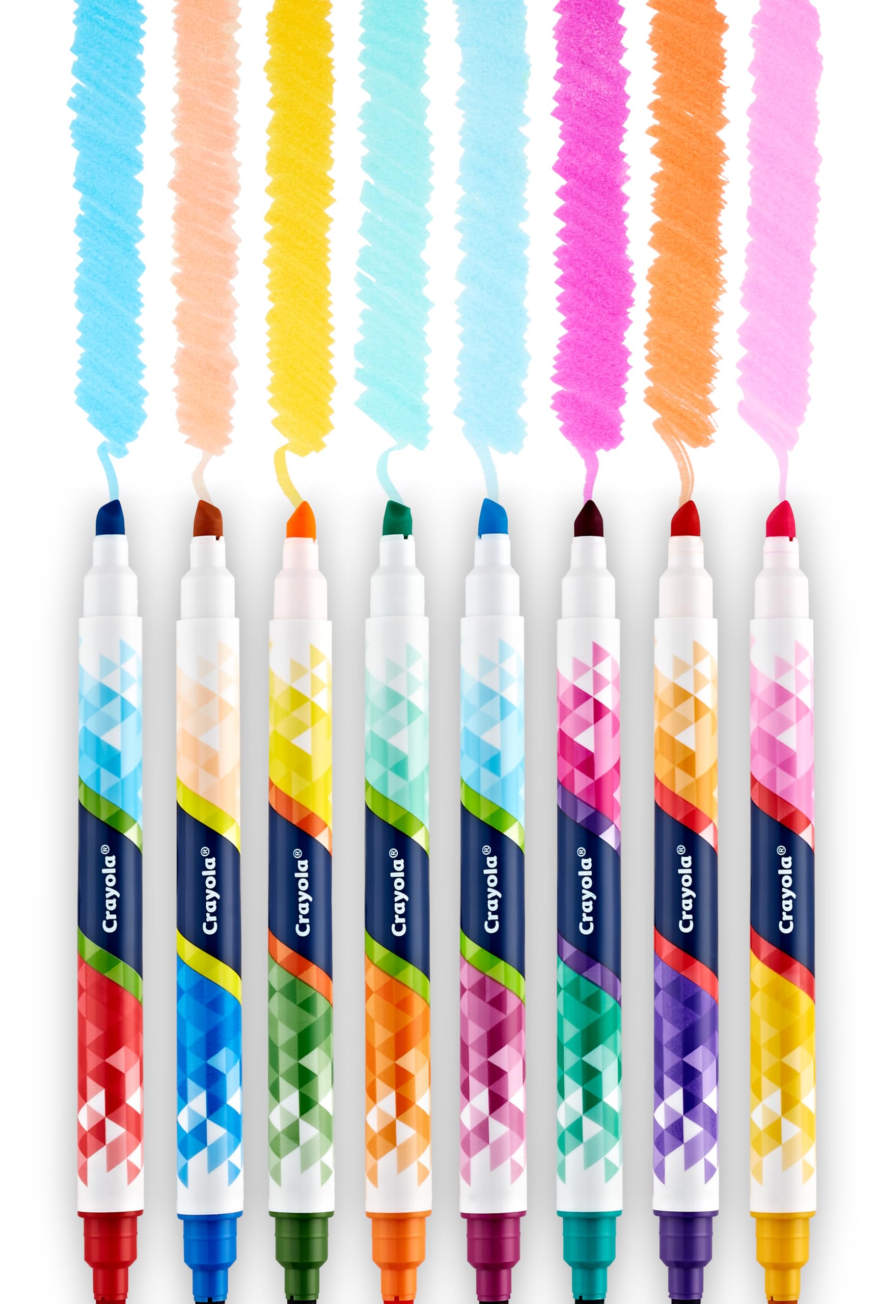 Crayola Color Change Markers dual-sided tips provide two colors per marker.