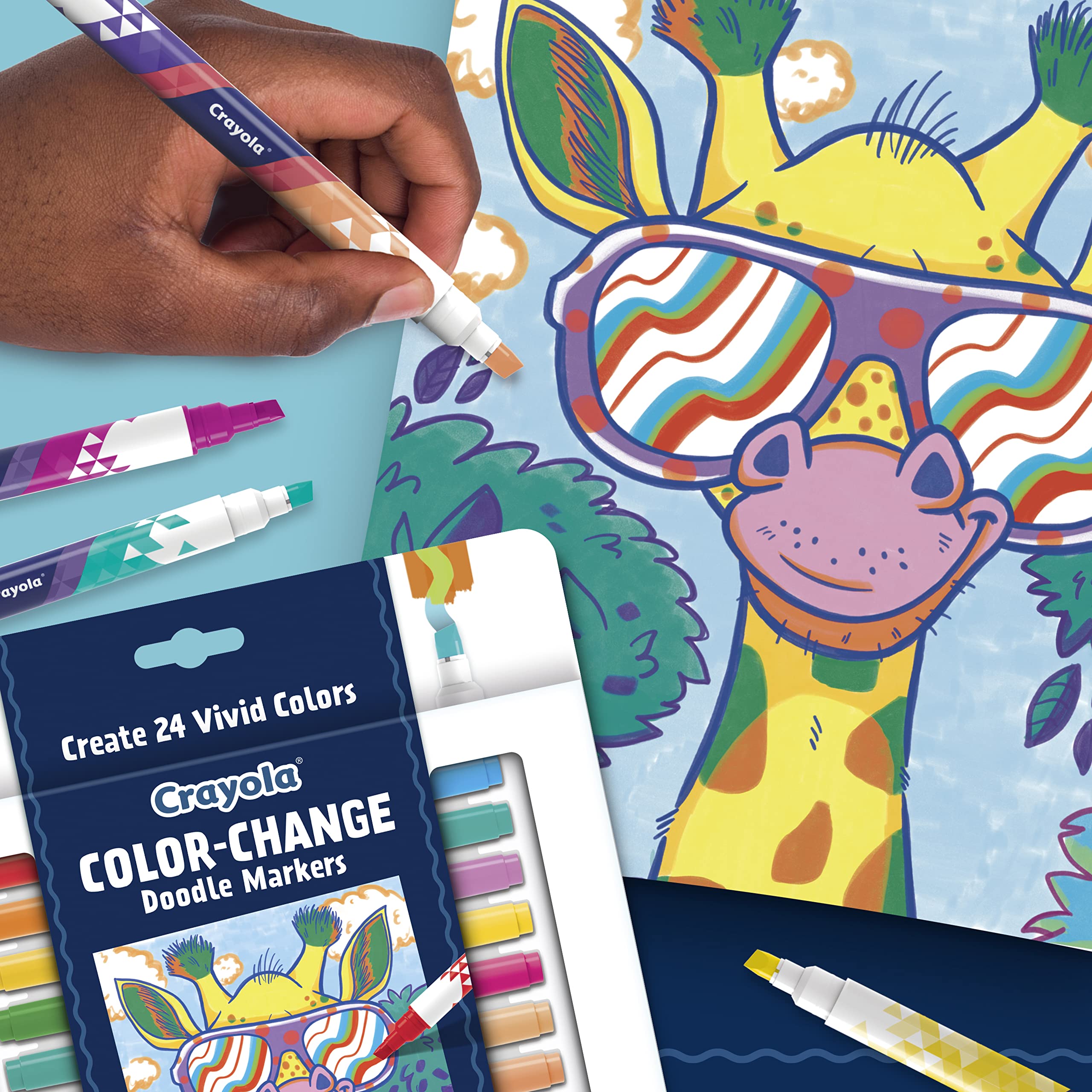 Crayola Color Change Markers layer colors to reveal new shades during doodling.