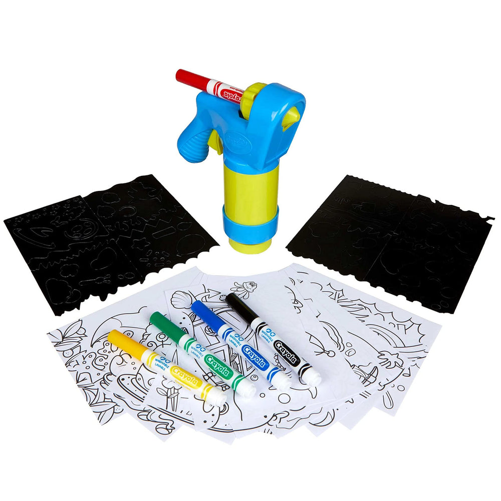 Crayola color pages included offering ready-made designs to spray and color