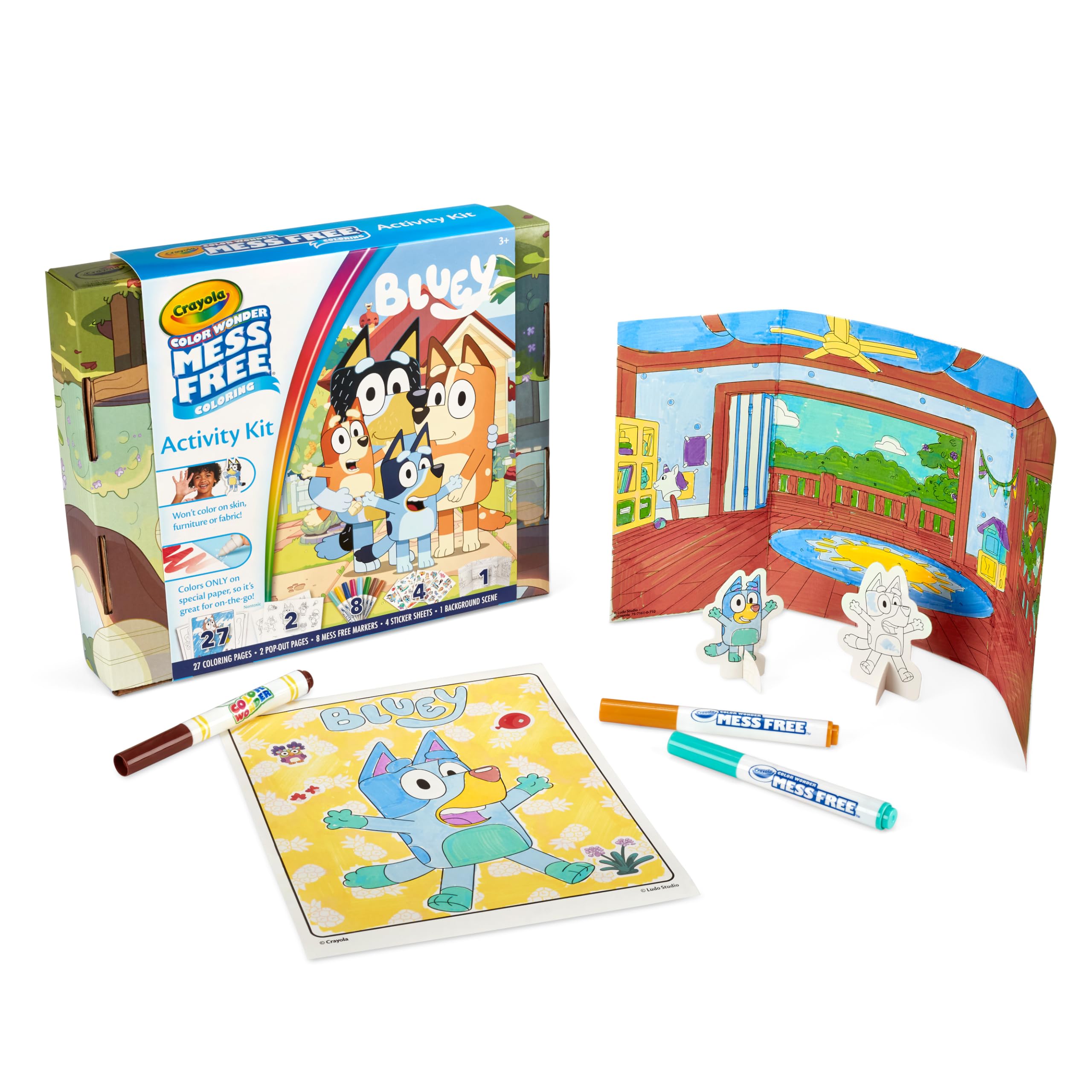 Crayola Color Wonder Bluey die-cut cutouts: story-ready characters