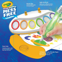 Crayola Color Wonder Light-Up Brush enhances play with a bright visual cue.