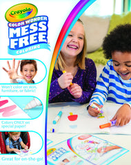 Crayola Color Wonder markers (sold separately) beside the pad for safe coloring