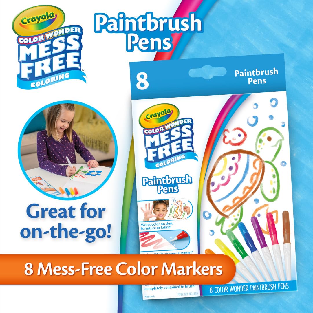 Detail of a Color Wonder painting session with vibrant colors on special paper