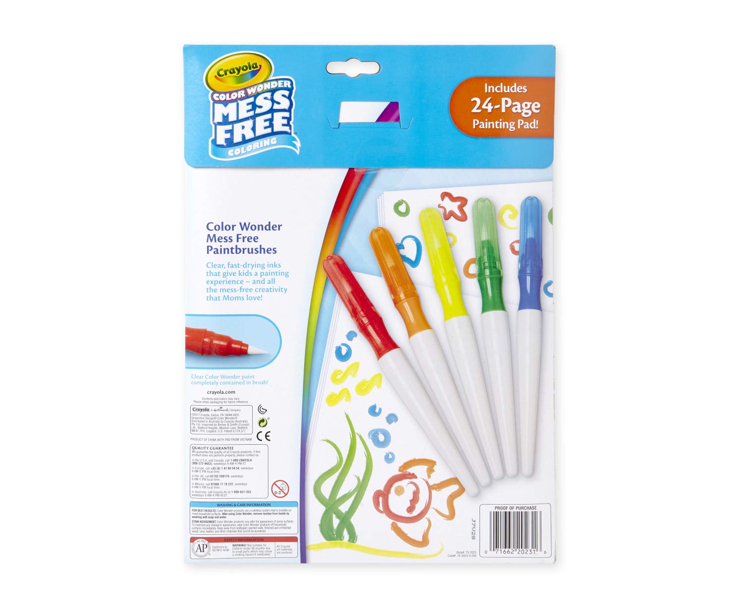 Crayola Color Wonder blue paint pen for broad to fine brushwork