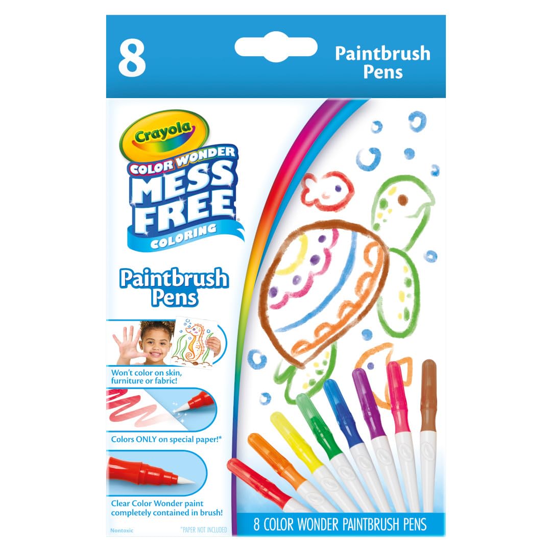 Crayola Color Wonder Special Paper showing color magic on designed paper