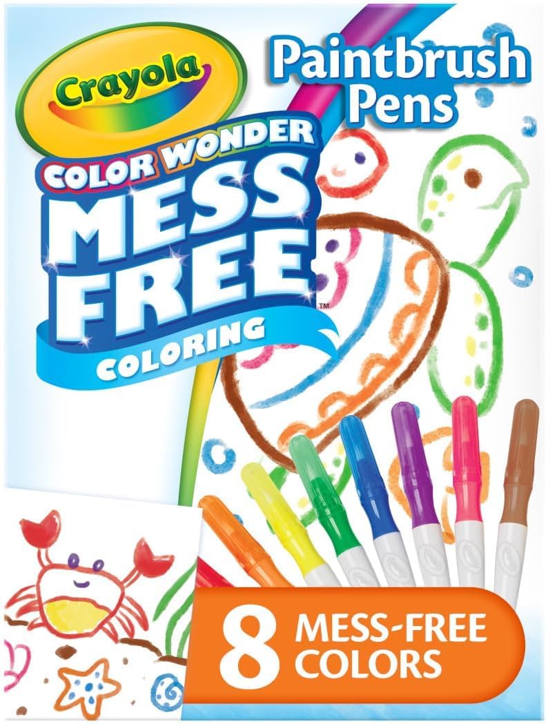 Crayola Color Wonder pens on Color Wonder paper for mess-free artistry