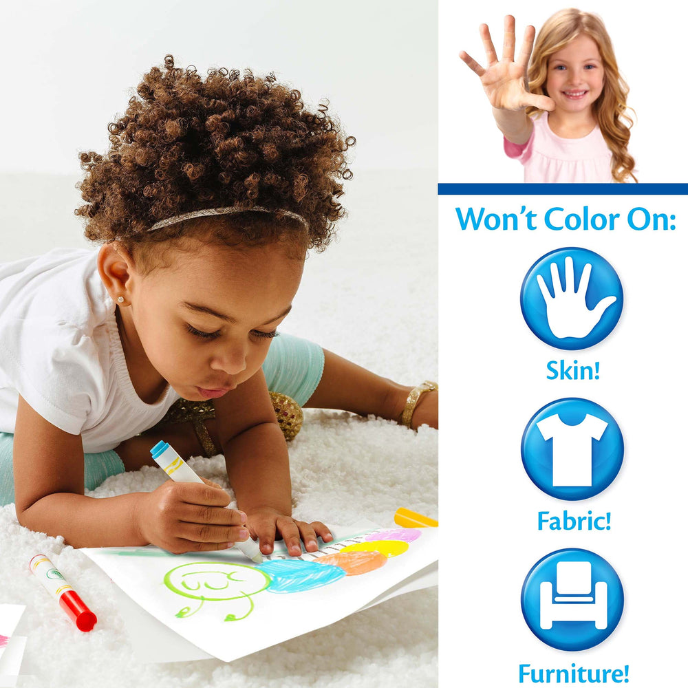 Crayola Color Wonder Prehistoric Pals folder-style packaging stores pages and markers for easy travel.