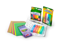 Crayola color-your-own sticker sheet invites personalized glitter stickers.