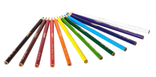 Crayola colored pencils 12-count color swatches ideal for quick color planning