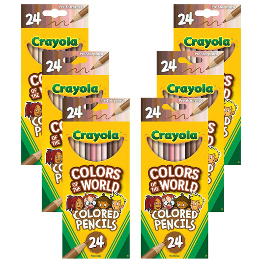Crayola Colors of the World bulk pencil set on display, ideal for inclusive classroom art.
