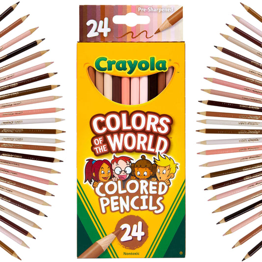 Six Crayola pencils organized in a row for precise shading in color projects.