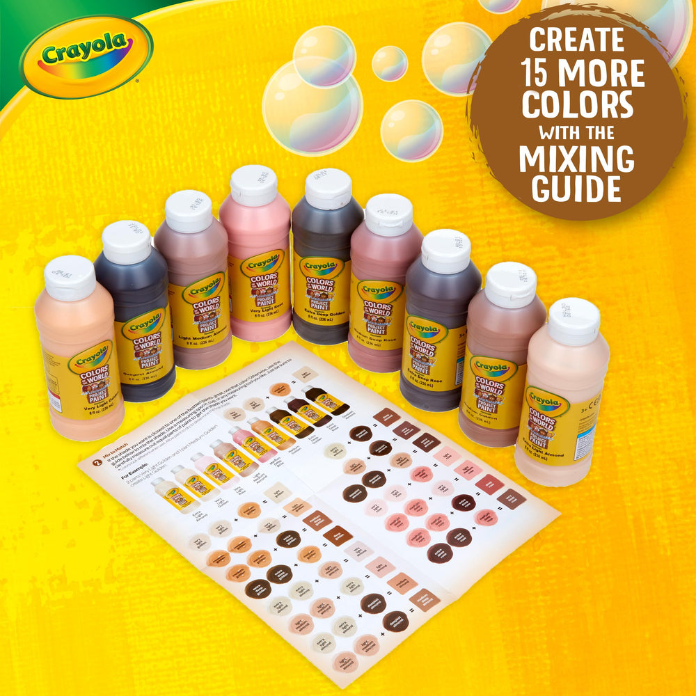 Color swatches for Colors of the World aid tone comparison and mixed hues.