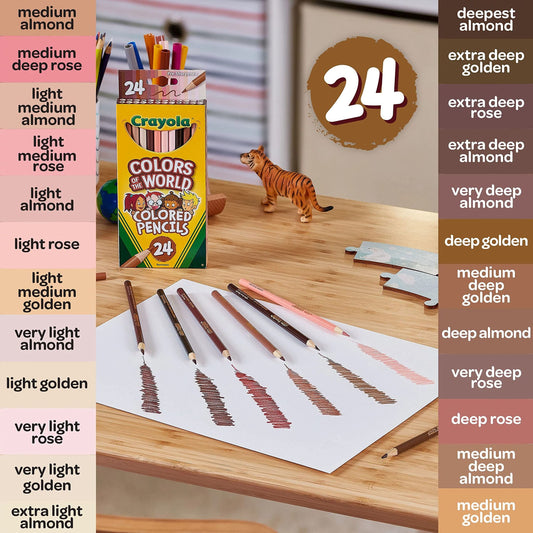 Crayola Colors of the World skin-tone shades pack for realistic drawings.