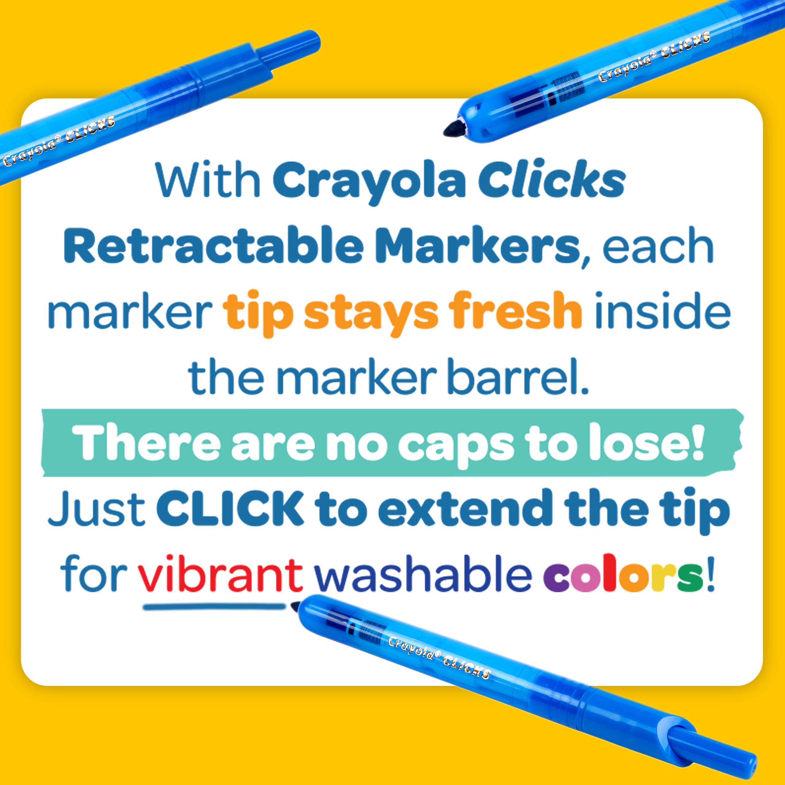 Crayola compatible with large colouring pages for extended fun.