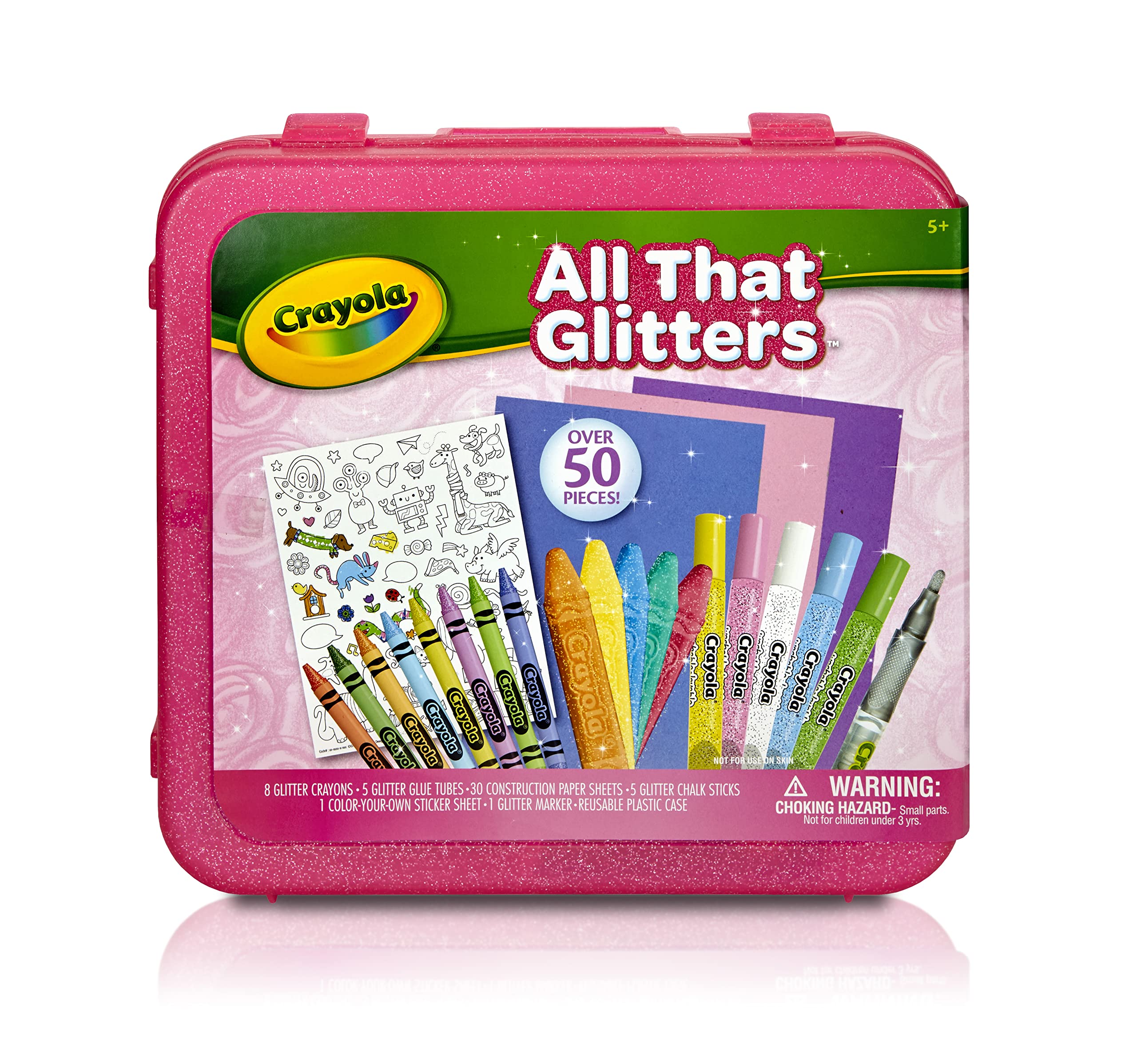 Crayola construction paper 30 sheets provides sturdy surfaces for glitter crafts.