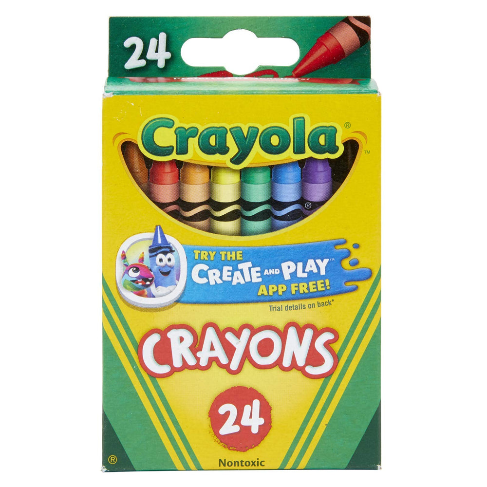Crayola Crayons 24 colors front view vibrant shades for imaginative drawing