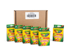 Crayola crayons bulk 24-count six-pack ready for classroom or home use.