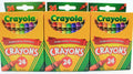 Crayola Crayons Bundle 3 Pack with 24 colors for vibrant, non-toxic coloring at home or school.