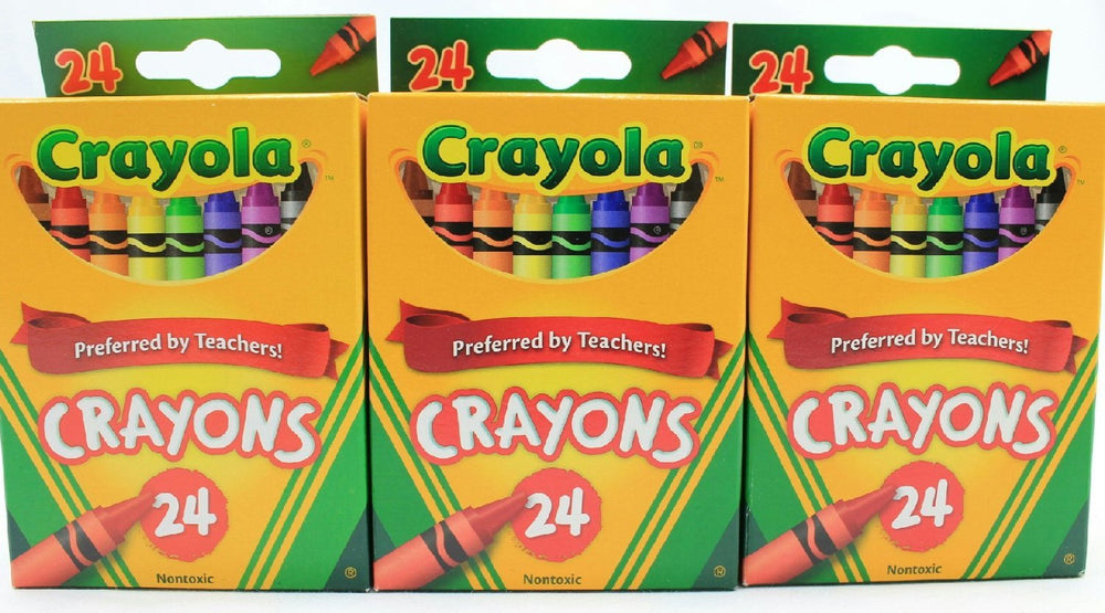 Crayola Crayons Bundle 3 Pack with 24 colors for vibrant, non-toxic coloring at home or school.