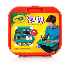 Crayola Create and Carry kit open case showing travel-ready art tools