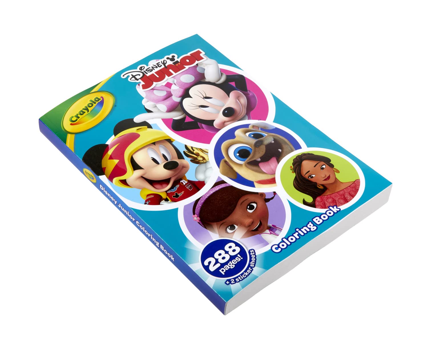 Crayola Disney Jr. travel activity showcases portable coloring for car trips.