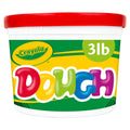 Crayola Dough Red 3lb bucket with snug lid supports soft, reusable modeling sessions.