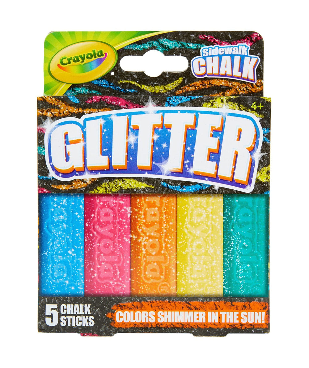 Crayola Glitter Chalk 5ct sidewalk art in bright colors for outdoor creativity