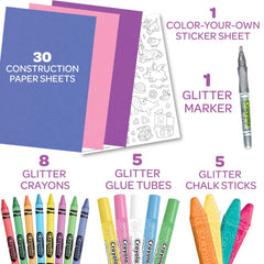 Crayola glitter chalk sticks capture vibrant, shimmery lines for bold artwork.