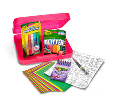 Crayola glitter marker used on paper to create shimmering outlines.