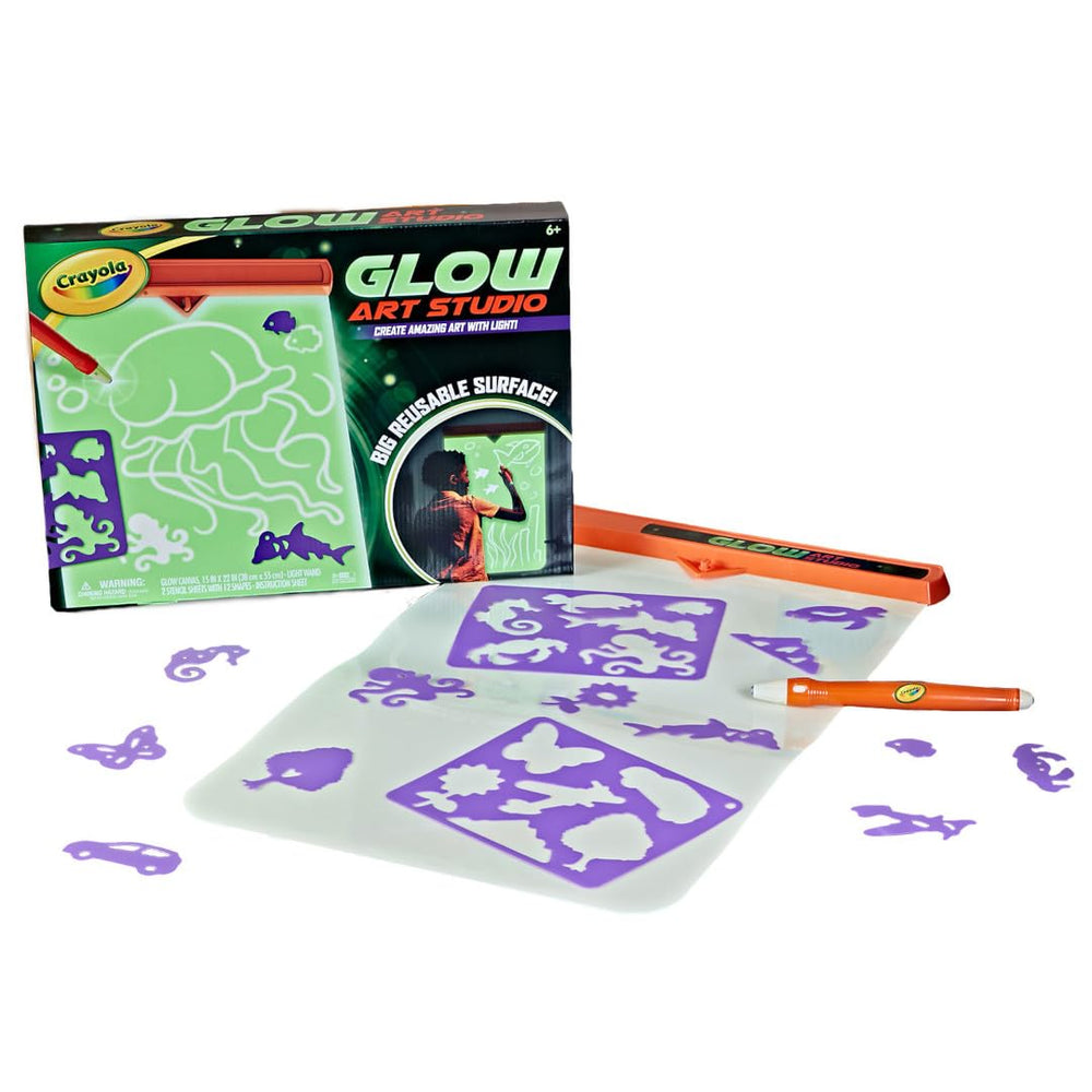 Crayola Glow Art Studio instruction sheet helps beginners start