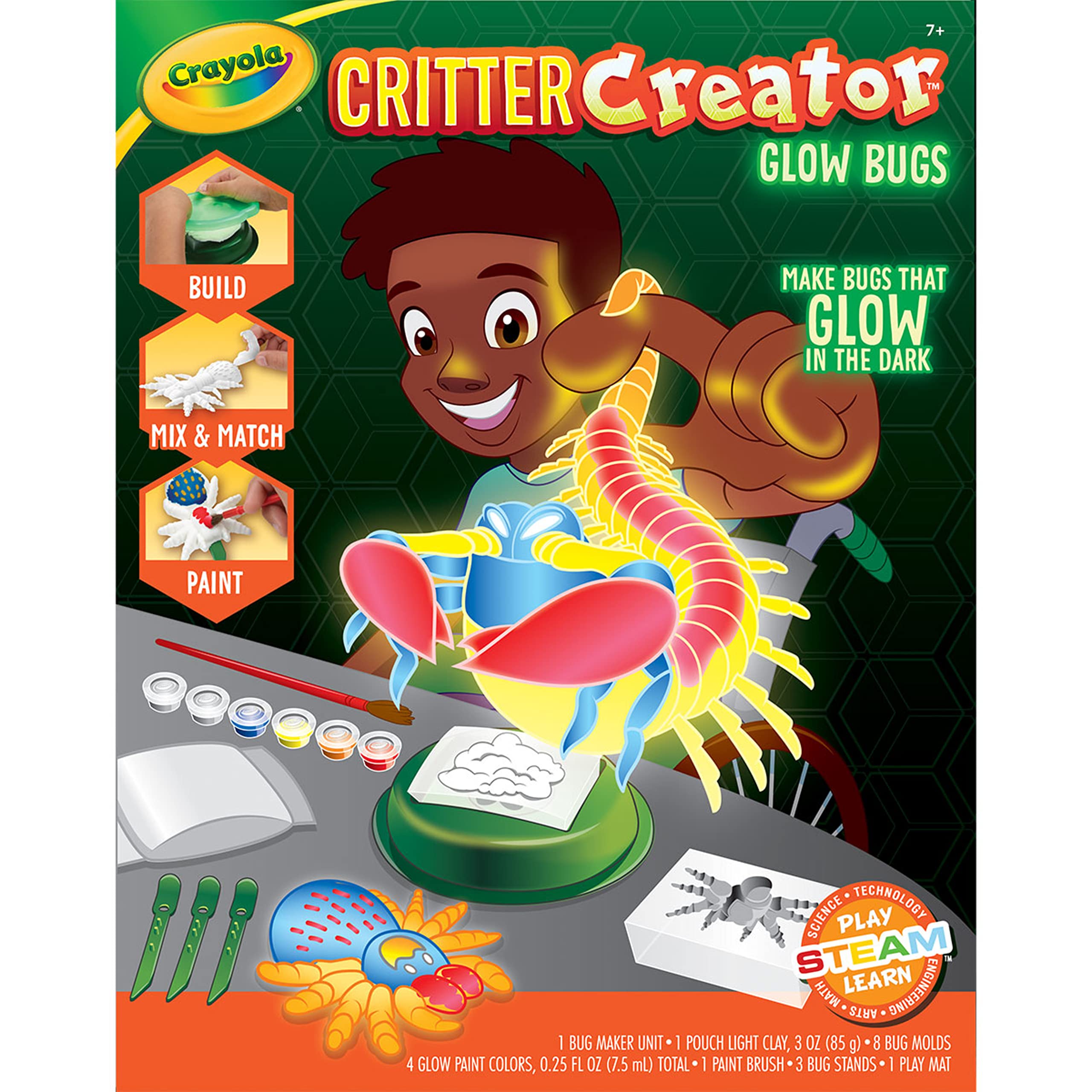Crayola Glow in the Dark Critter Creator clay is easy to mold for kids' creatures.