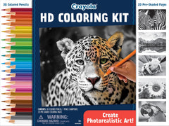 Crayola HD Coloring Kit with 30 pencils for vibrant shading.