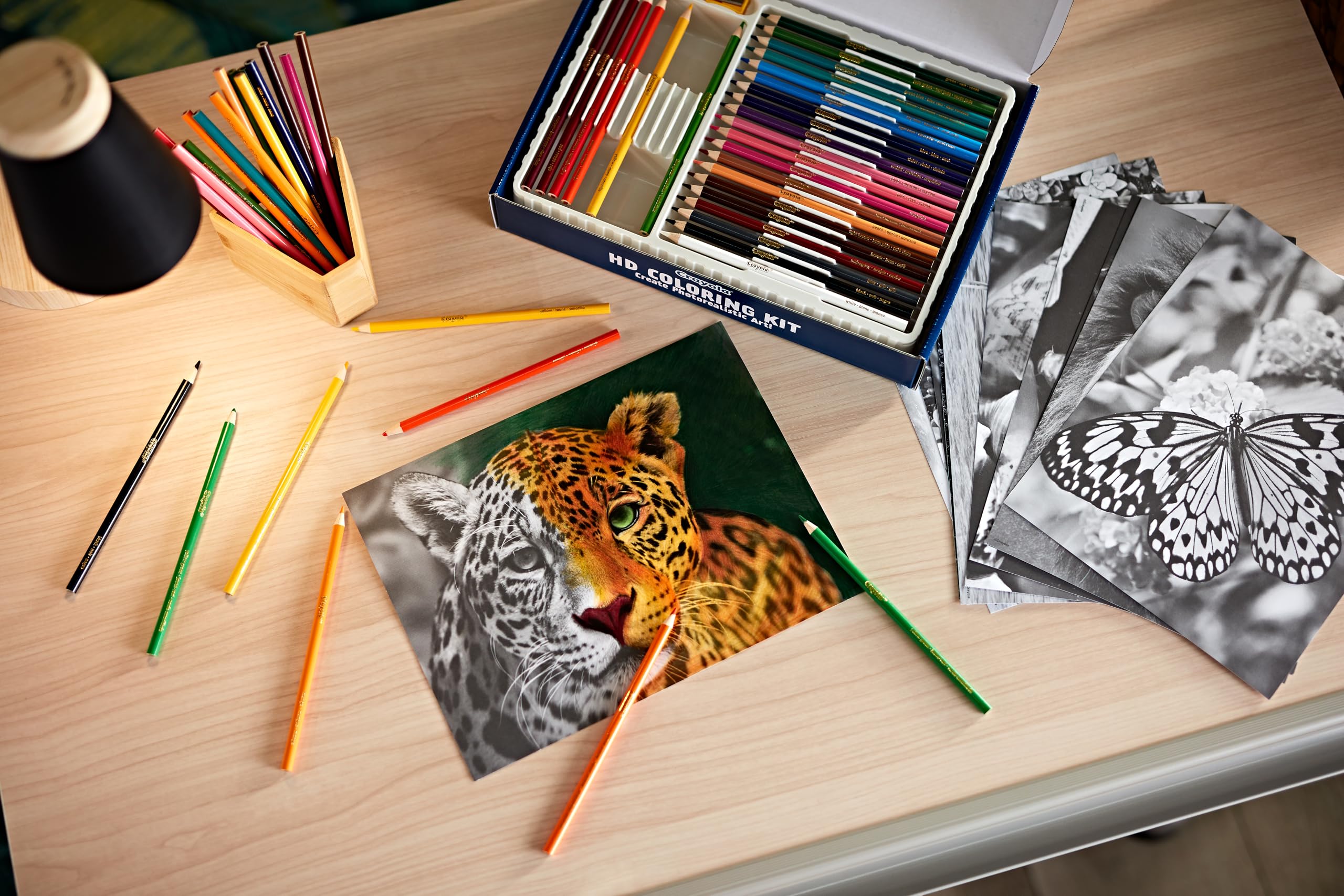 Close-up of Crayola HD adult coloring pages ready for display.