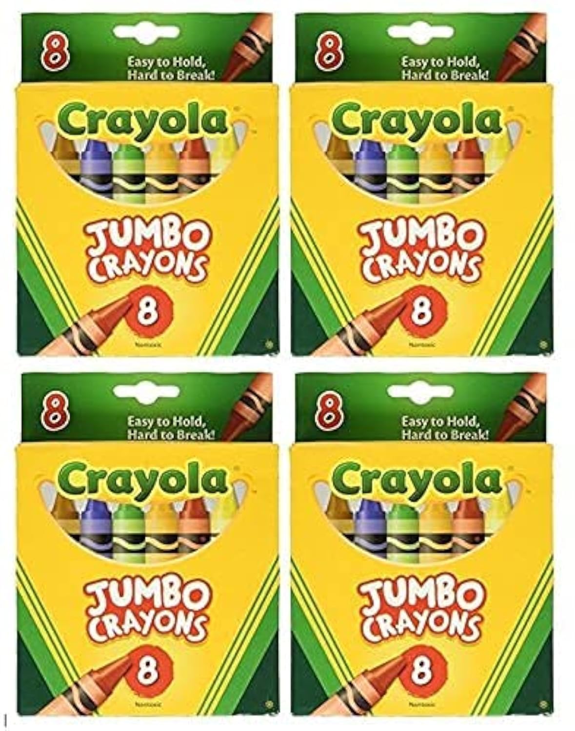 Crayola Jumbo Crayons 8ct front view: easy grip for small hands and vibrant shades.