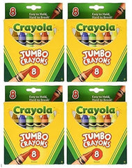 Crayola Jumbo Crayons 8ct front view: easy grip for small hands and vibrant shades.