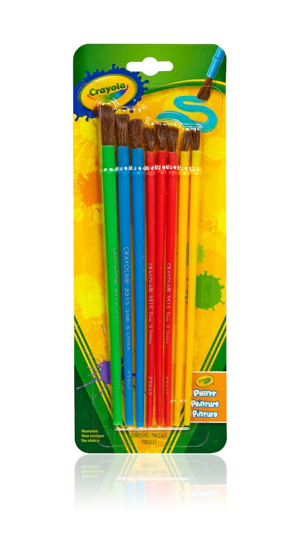 Crayola Kids Paint Brush Set: eight assorted brushes for diverse art tasks