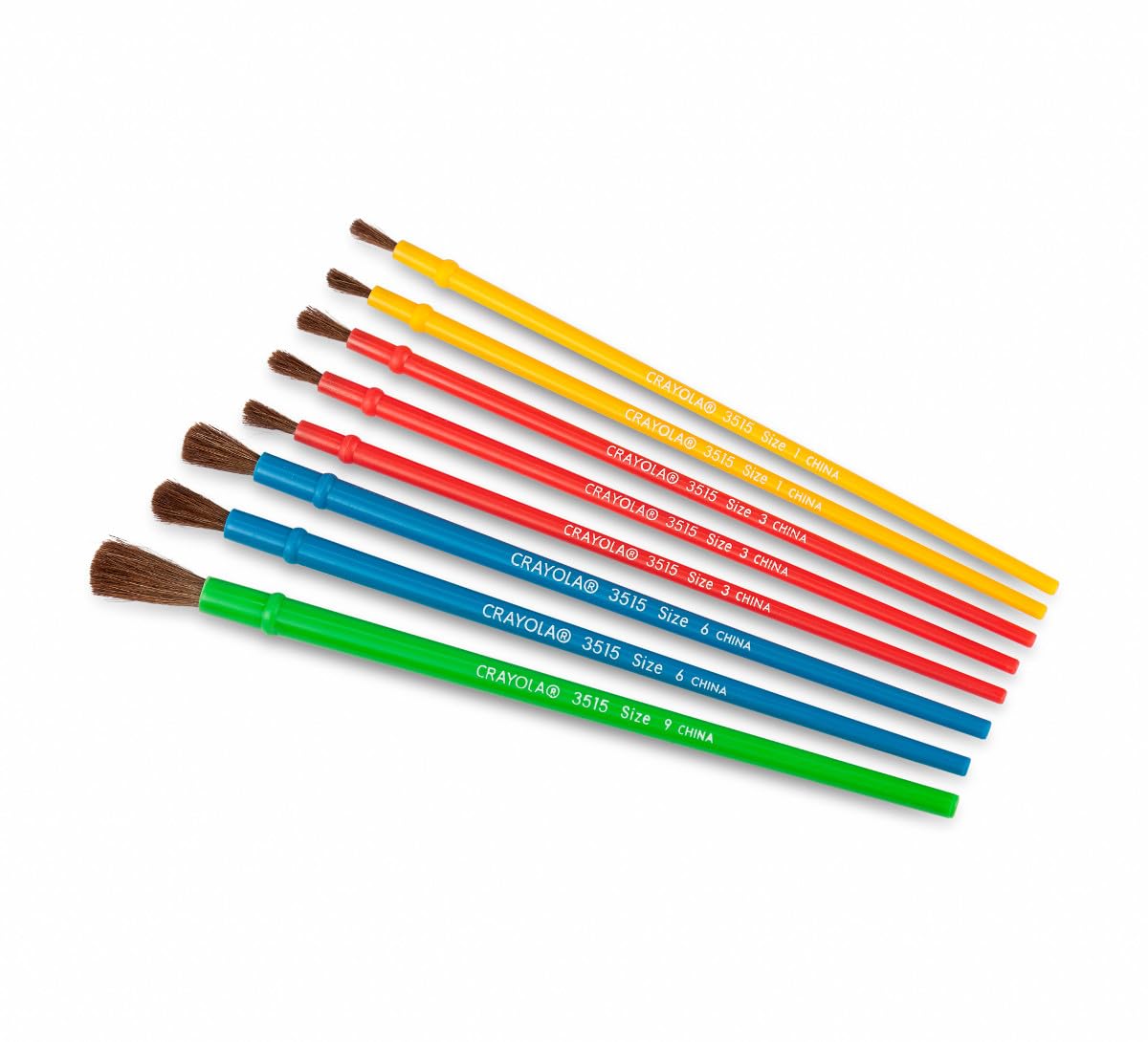 Crayola brushes pair well with washable, tempera, and acrylic paints