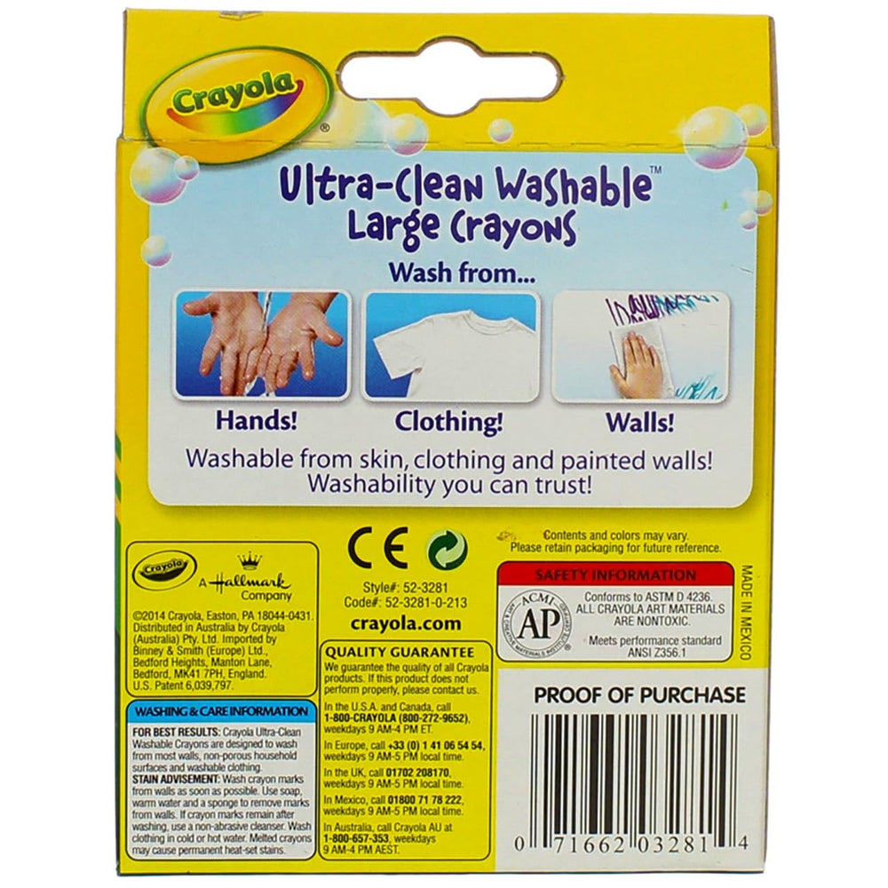 Crayola large washable crayons 16 pack close-up highlighting bright colors for classrooms