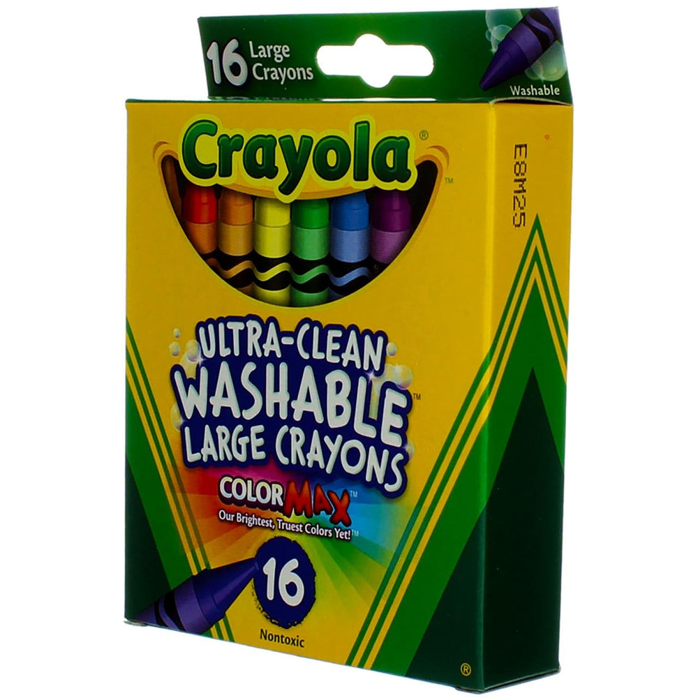 Crayola large washable crayons 16 pack smooth laydown supports confident coloring