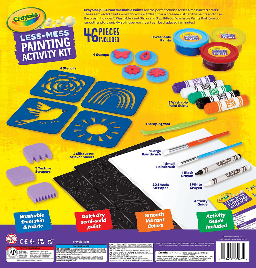 Crayola Less Mess Foam Texture Scrapers adding tactile texture to drawings.