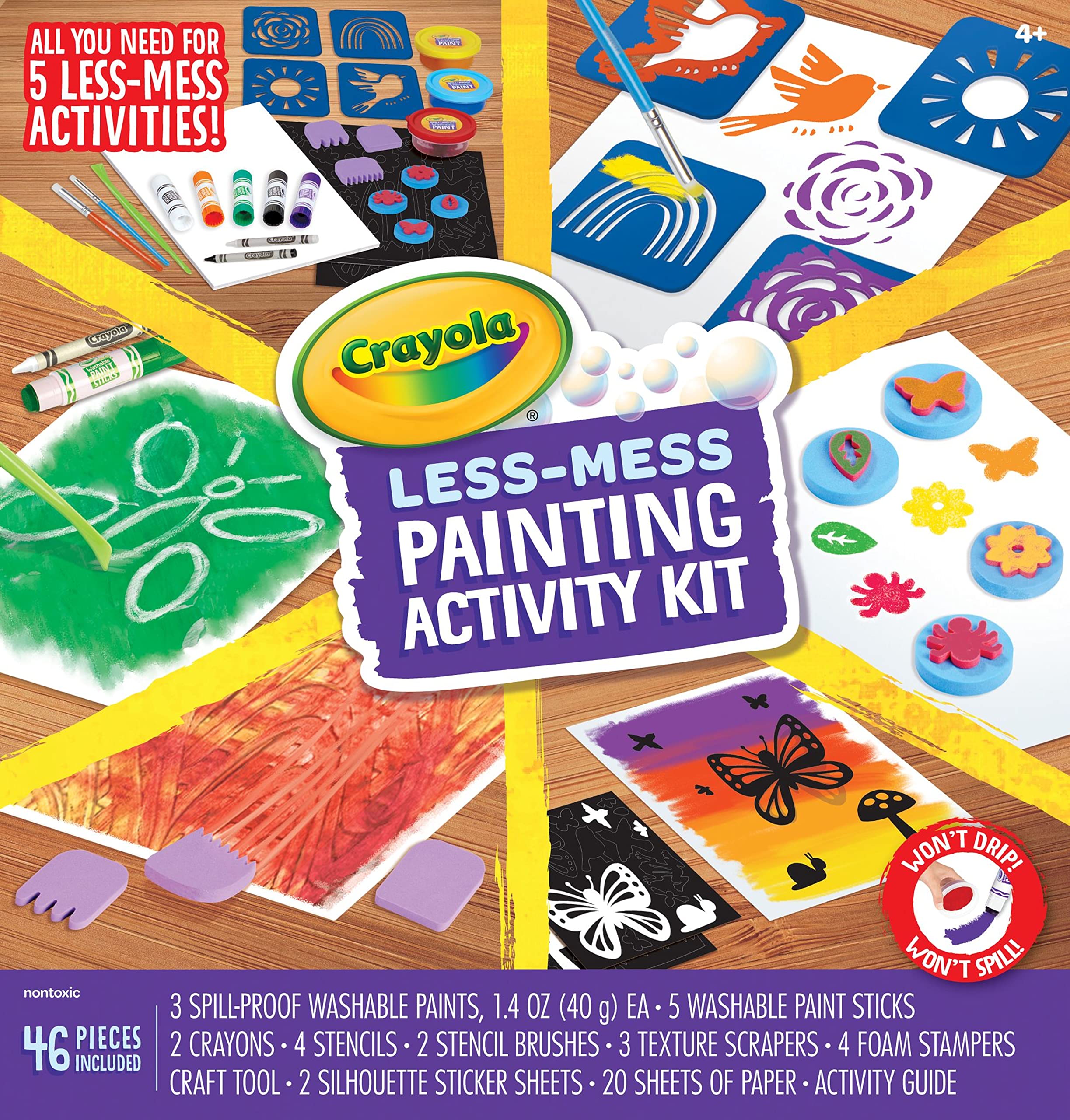 Crayola Less Mess Paint Sticks in action, easy cleanup after creative play.