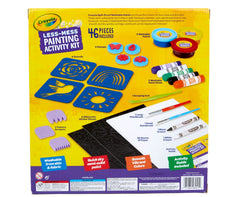 Crayola Less Mess Stencils guiding neat shapes for young artists.