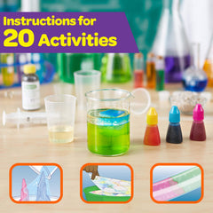Full-color Crayola instructions guide each liquid experiment.