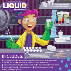 Child performs Crayola liquid science experiment with focus and curiosity.
