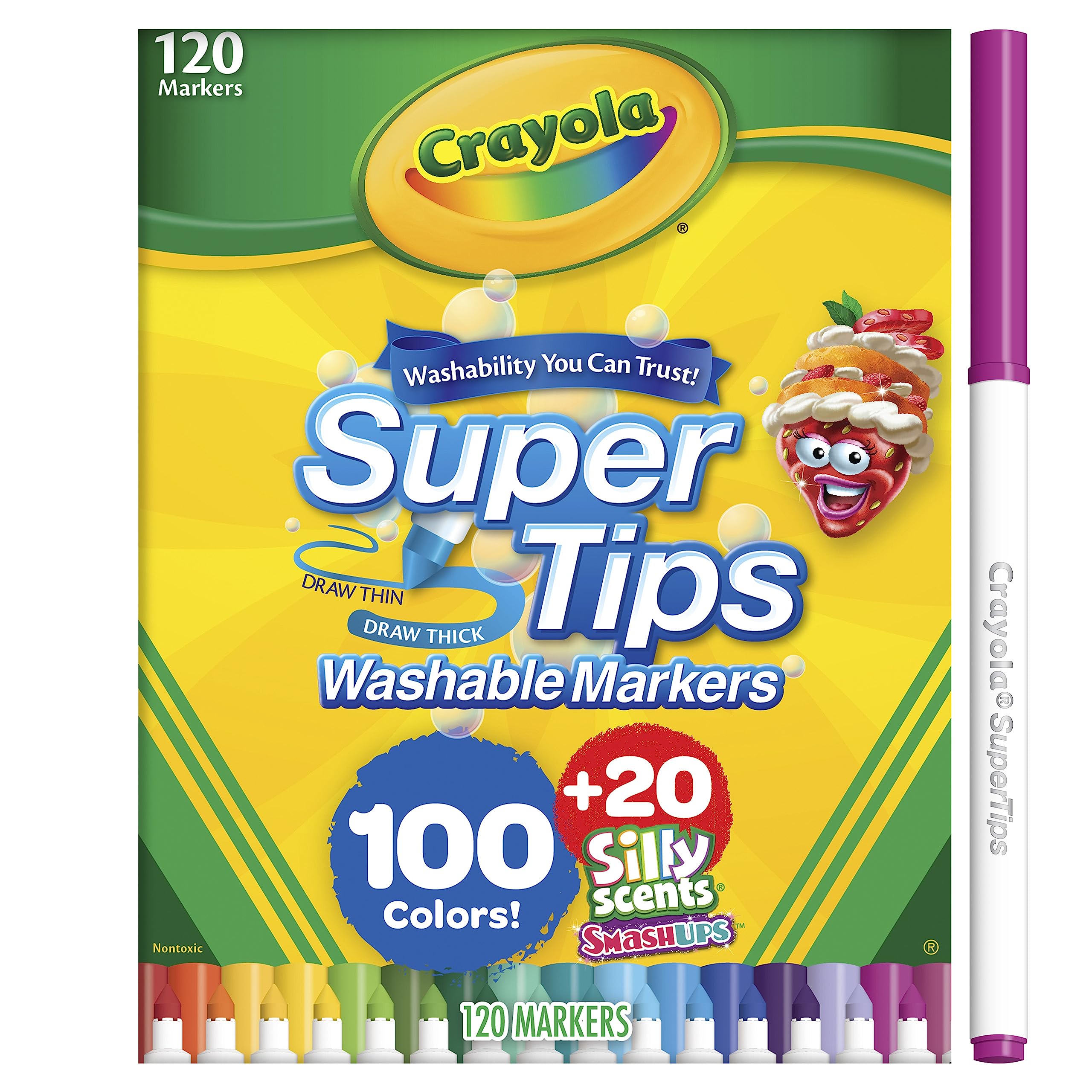 Crayola Marker Tip showcases thick and thin line versatility.